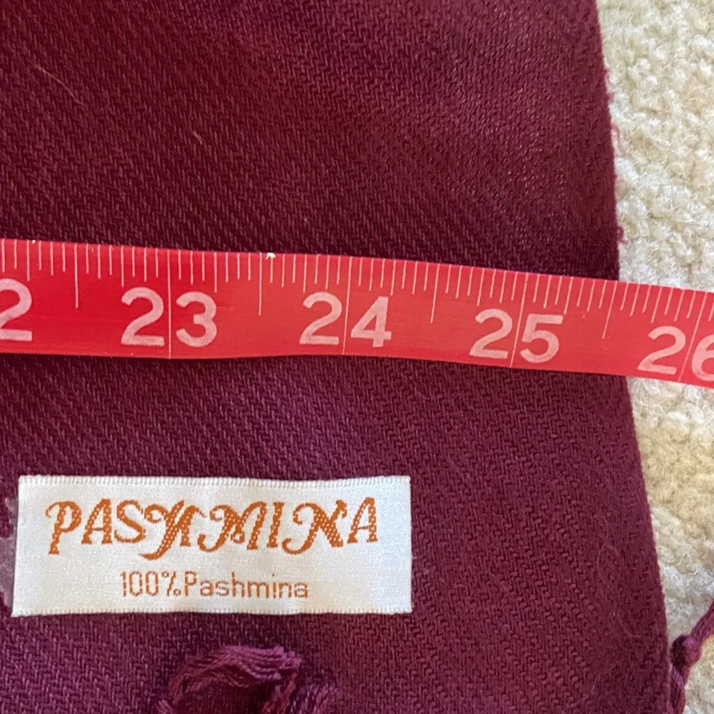 Pashmina scarf size 69x25 in burgundy